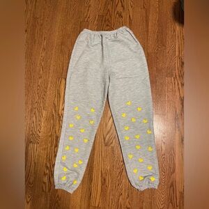 PrettyLittleThing Starry Gray and Yellow Joggers